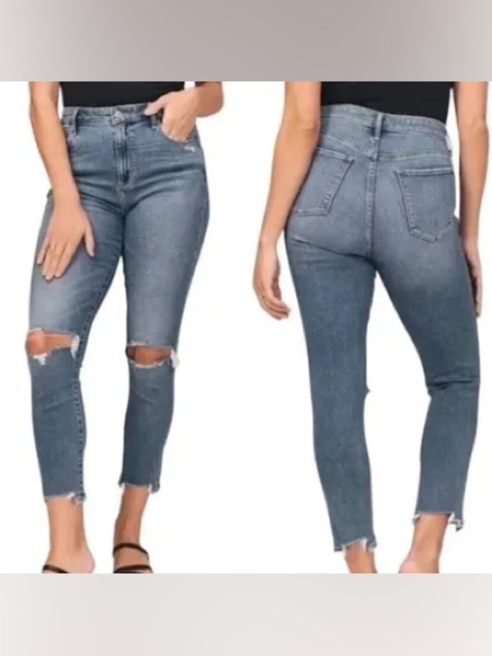 Abercrombie super skinny ankle high rise distressed denim jeans women’s 4 short